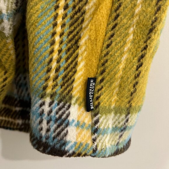 BILLIONAIRE BOYS CLUB Yellow Plaid Snap Down WEALTH Shirt sz LARGE L - Picture 4 of 9